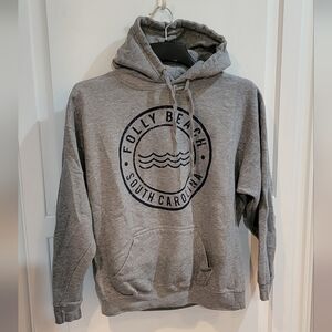 Gender Nuetral Folly Beach Gray Hoodie, Size M